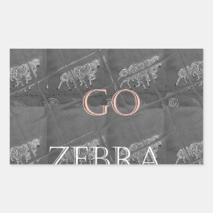 Sticker Rectangulaire Wild and Free Let's Go ! : Un voyage de Zebra