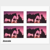 Sticker Rectangulaire Wild West Camping (Feuille)