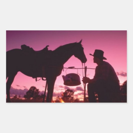 Sticker Rectangulaire Wild West Camping (Devant)