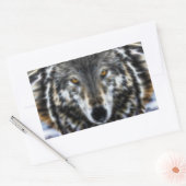Sticker Rectangulaire Wild Wolf Portrait inspirant (Enveloppe)