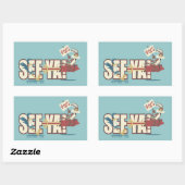 Sticker Rectangulaire WILE E. COYOTE™ Rocketing Past ROAD RUNNER™ (Feuille)