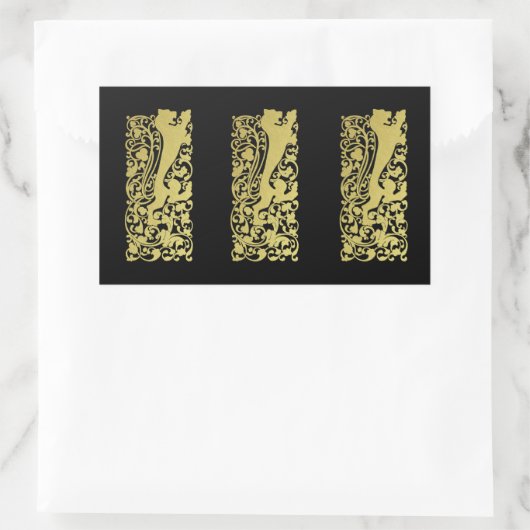 Sticker Rectangulaire Will Bradley Heraldic Lion (Sac)