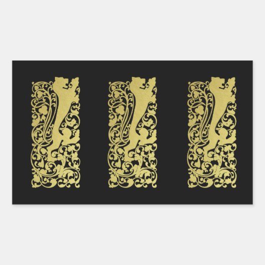 Sticker Rectangulaire Will Bradley Heraldic Lion (Devant)