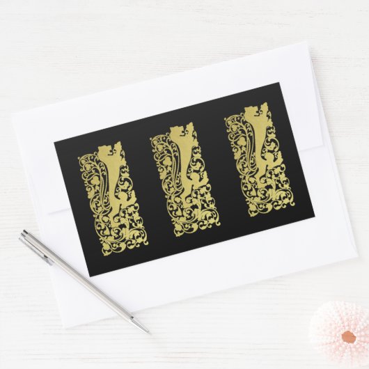 Sticker Rectangulaire Will Bradley Heraldic Lion (Enveloppe)