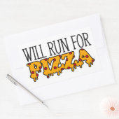 Sticker Rectangulaire Will Run for Pizza (Enveloppe)