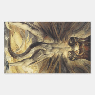 Sticker Rectangulaire William Blake - Le Grand Dragon Rouge et la Femme