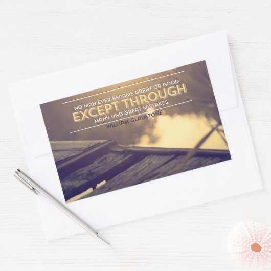 Sticker Rectangulaire William Gladstone Citation Inspirationnelle "Erreu (Enveloppe)