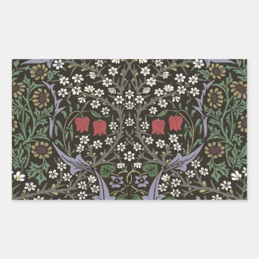 Sticker Rectangulaire William Morris Blackthorn Tapestry Floral (Devant)
