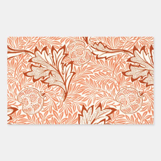 Sticker Rectangulaire William Morris Botanical Apple Design (Devant)