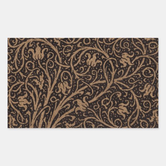 Sticker Rectangulaire William Morris Campion Cuir Damassé (Devant)