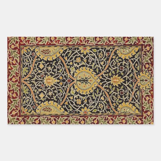 Sticker Rectangulaire William Morris Classique Tapis Art Design d'impres (Devant)