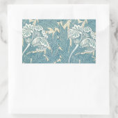 Sticker Rectangulaire William Morris Classique Tulipe Bleu Floral (Sac)