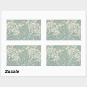 Sticker Rectangulaire William Morris Classique Tulipe Bleu Floral (Feuille)