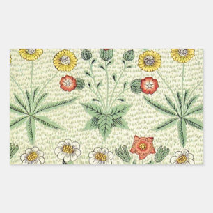 Sticker Rectangulaire William Morris Daisy Floral Fond d'écran Motif