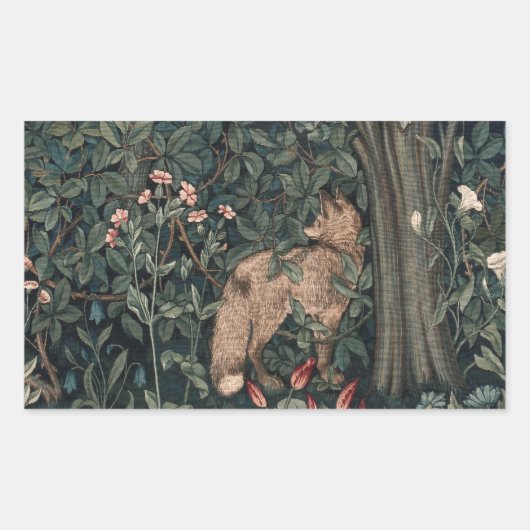 Sticker Rectangulaire William Morris Faune sauvage Fox (Devant)