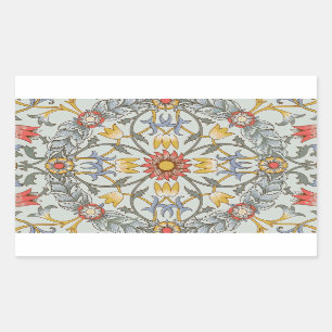 Sticker Rectangulaire William Morris Floral Circle Flower Illustration