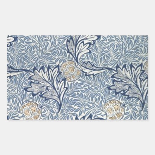 Sticker Rectangulaire William Morris Flower Floral Design (Devant)