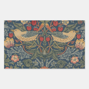 Sticker Rectangulaire William Morris Fraise Voleurs Oiseaux