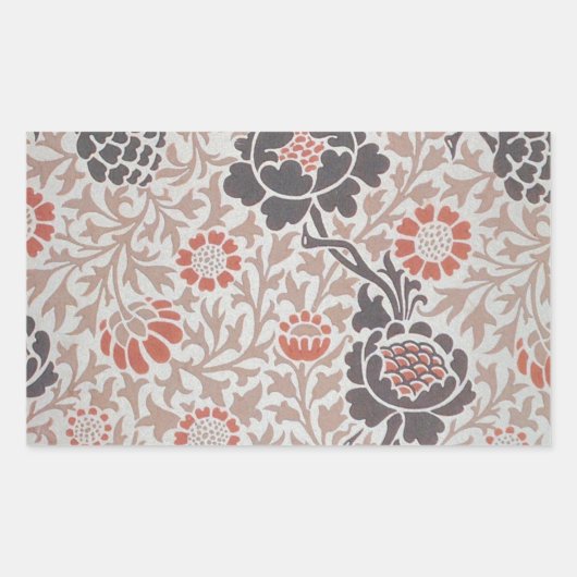 Sticker Rectangulaire William Morris Grafton Botanic Art Design (Devant)