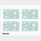Sticker Rectangulaire William Morris Grape Motif Turquoise Turquoise (Feuille)