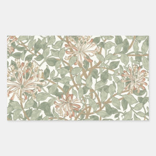 Sticker Rectangulaire William Morris Honeysuckle Vert Floral