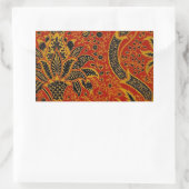 Sticker Rectangulaire William Morris Inde Floral rouge (Sac)