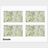 Sticker Rectangulaire William Morris Jasmine Botanique (Feuille)