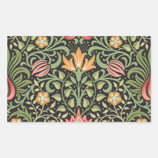 Sticker Rectangulaire William Morris Persian Floral Antique (Devant)