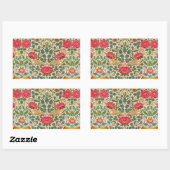 Sticker Rectangulaire William Morris Rose Floral Chintz rose (Feuille)