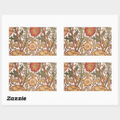 Sticker Rectangulaire William Morris Rose Flower Fond d'écran Motif (Feuille)