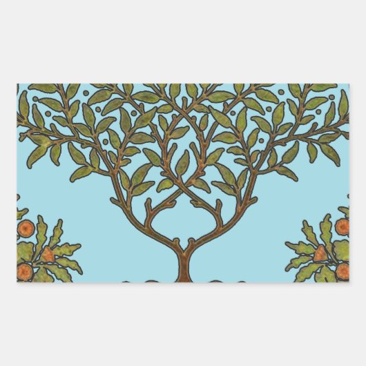 Sticker Rectangulaire William Morris Tree Frieze Fond d'écran floral (Devant)