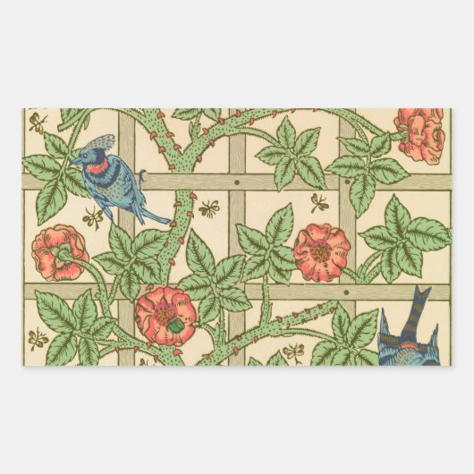 Sticker Rectangulaire William Morris Trellis Design classique de papier  (Devant)