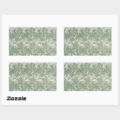 Sticker Rectangulaire William Morris tulip fond textile vert (Feuille)