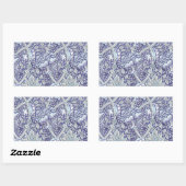 Sticker Rectangulaire William Morris Windrush fleurs bleues (Feuille)