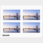 Sticker Rectangulaire Windmills en hiver en Holland rectangulaire autoco (Feuille)