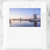 Sticker Rectangulaire Windmills en hiver en Holland rectangulaire autoco (Sac)