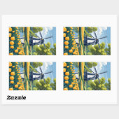 Sticker Rectangulaire Windmills Pays-Bas (Feuille)