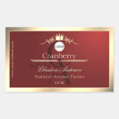Sticker Rectangulaire Wine Red Product Labels Gold Frame Logo Monogram (Devant)