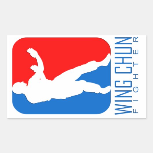Sticker Rectangulaire Wing Chun Fighter - Ip Man Linage (Devant)