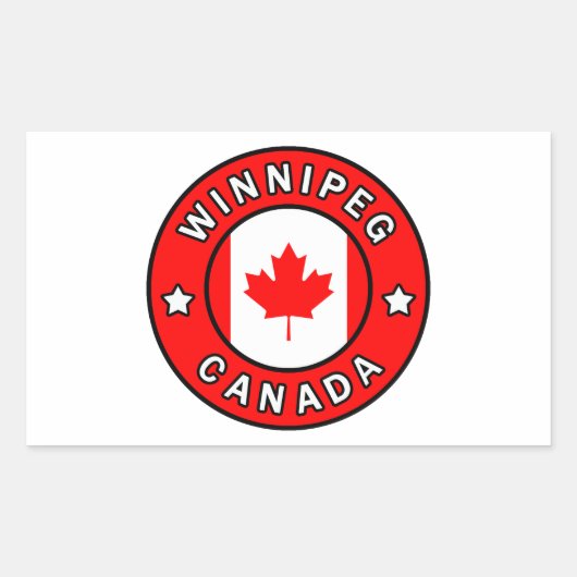 Sticker Rectangulaire Winnipeg Canada (Devant)