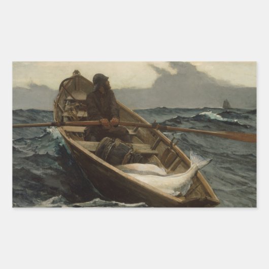Sticker Rectangulaire Winslow Homer - Avertissement sur le brouillard (Devant)