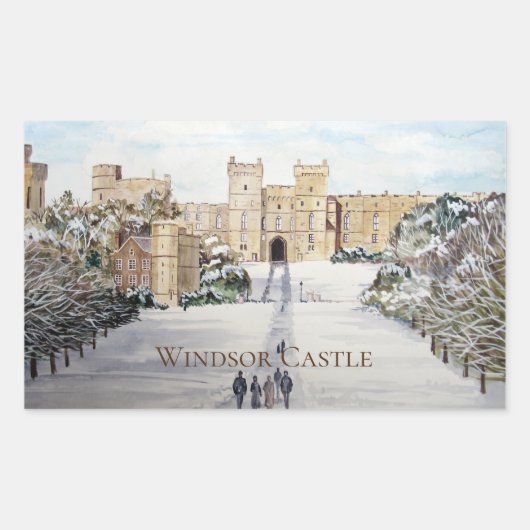 Sticker Rectangulaire Winter at Windsor Castle (Devant)