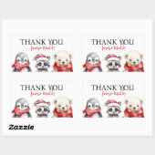 Sticker Rectangulaire Winter Onederland 1er anniversaire Noël Photo (Feuille)