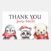 Sticker Rectangulaire Winter Onederland 1er anniversaire Noël Photo (Devant)