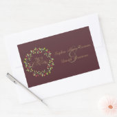 Sticker Rectangulaire Winter Red Berries Wreath Gold Joyeux Noël (Enveloppe)