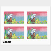 Sticker Rectangulaire Wire et neige d'Eurasie & Primroses (Feuille)