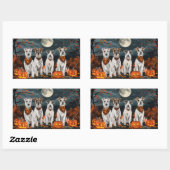 Sticker Rectangulaire Wirefox Terrier Halloween Éffrayant (Feuille)
