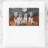 Sticker Rectangulaire Wirefox Terrier Halloween Éffrayant (Sac)