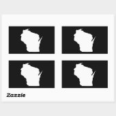 Sticker Rectangulaire Wisconsin en blanc (Feuille)