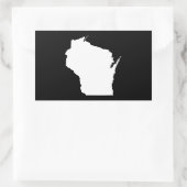 Sticker Rectangulaire Wisconsin en blanc (Sac)